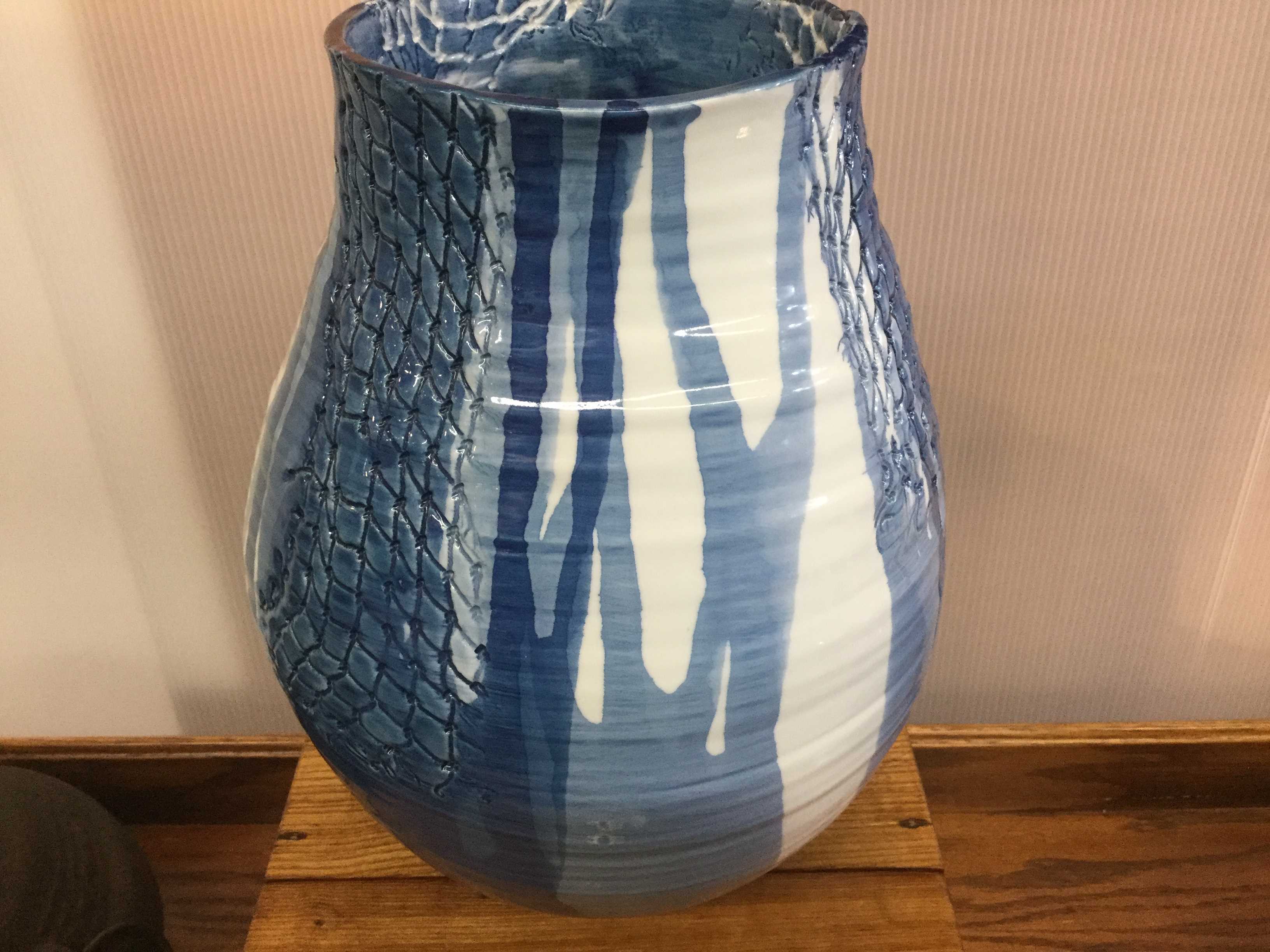 Vase baluster blue 